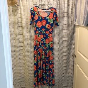 Lularoe Ana | Blue and Pink Floral Maxi | EUC